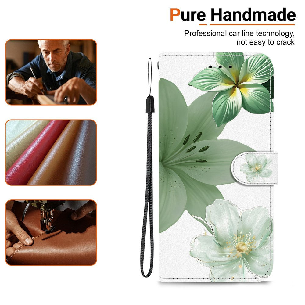 For Samsung Galaxy S26+ Case Pattern Printing PU Leather Wallet Flip Stand Phone Cover with Wrist Strap