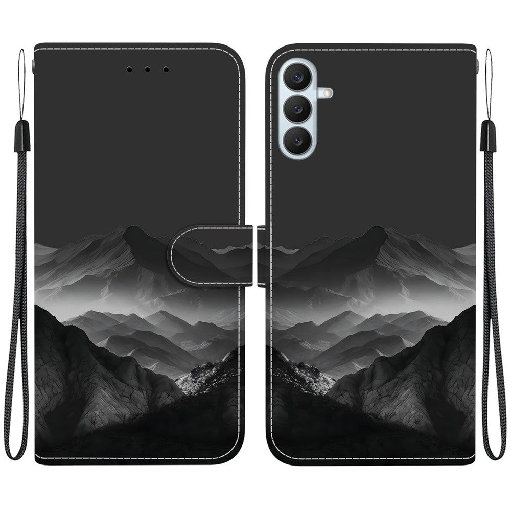 For Samsung Galaxy S26+ Case Pattern Printing PU Leather Wallet Flip Stand Phone Cover with Wrist Strap