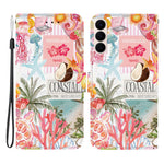 For Samsung Galaxy S26 FE Case Pattern Printing PU Leather Wallet Flip Stand Phone Cover with Wrist Strap