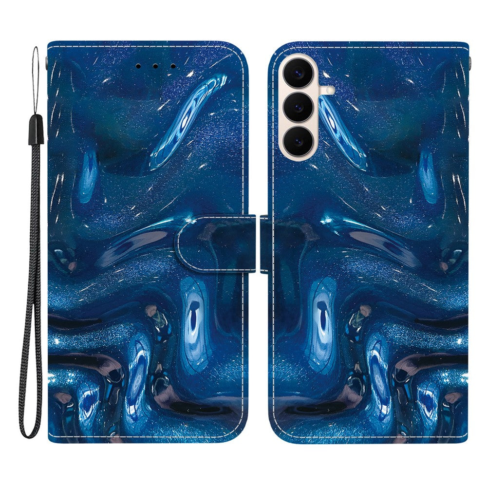 For Samsung Galaxy S26 FE Case Pattern Printing PU Leather Wallet Flip Stand Phone Cover with Wrist Strap