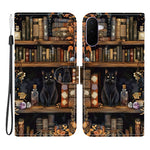 For Samsung Galaxy A27 5G Case Pattern Printing PU Leather Wallet Flip Stand Phone Cover with Wrist Strap