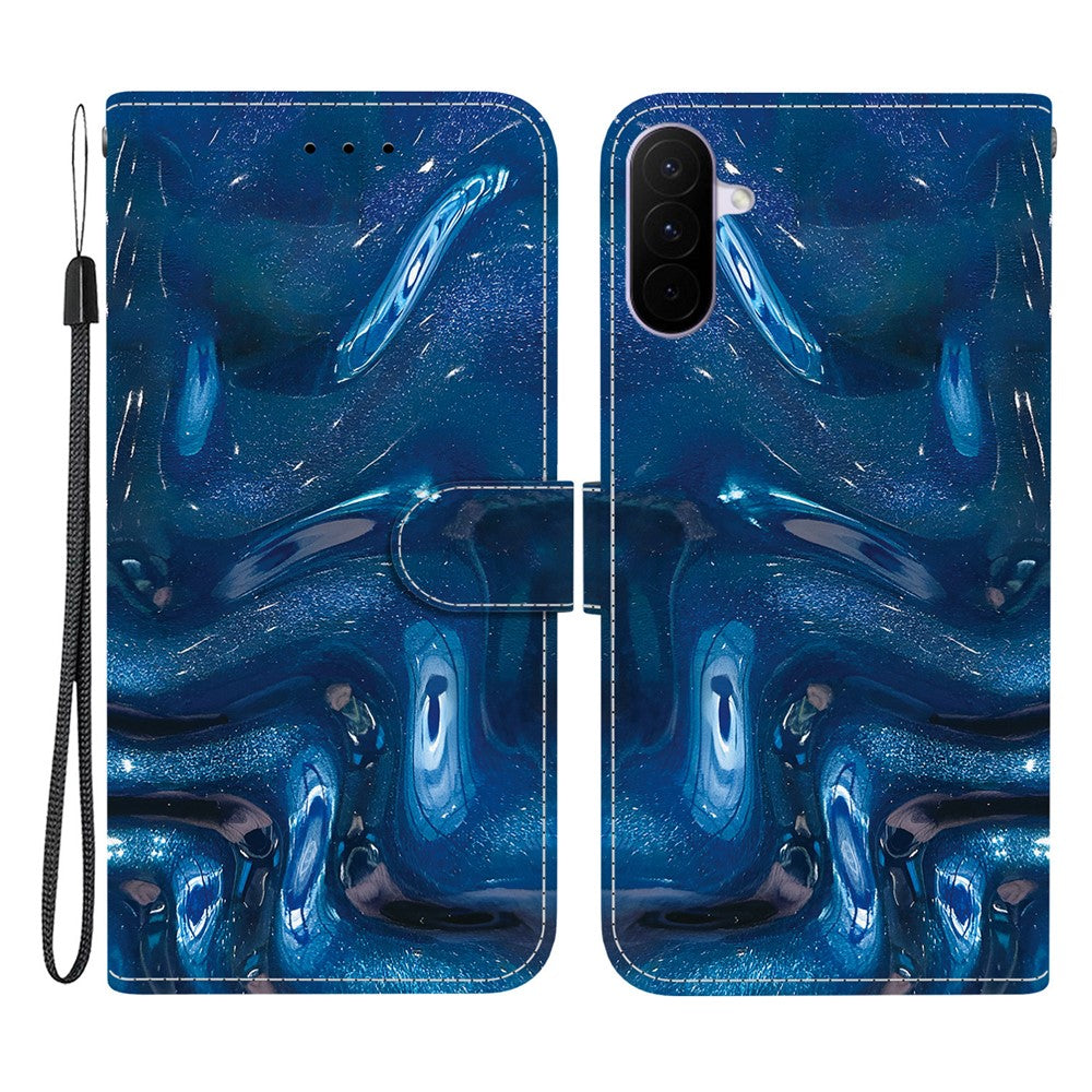 For Samsung Galaxy A27 5G Case Pattern Printing PU Leather Wallet Flip Stand Phone Cover with Wrist Strap