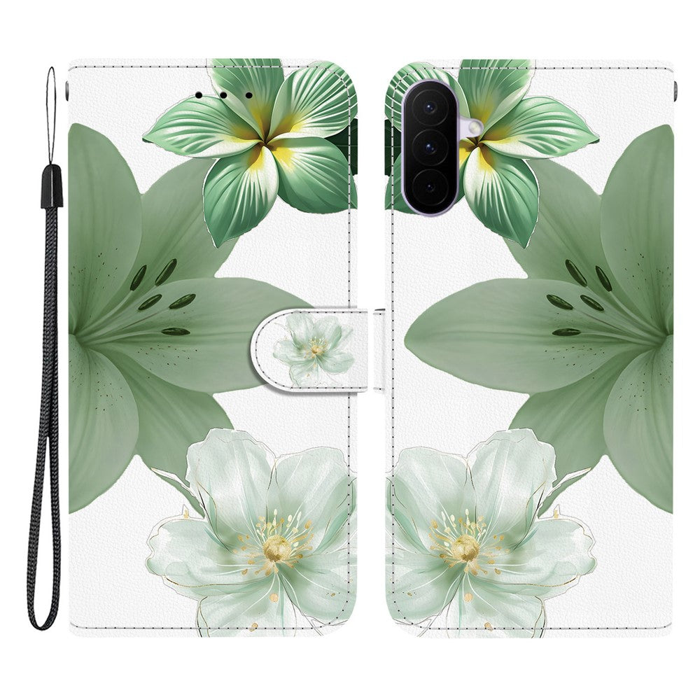 For Samsung Galaxy A27 5G Case Pattern Printing PU Leather Wallet Flip Stand Phone Cover with Wrist Strap