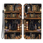 For Samsung Galaxy A37 5G / A36 5G Case Pattern Printing PU Leather Wallet Flip Stand Phone Cover with Wrist Strap