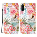 For Samsung Galaxy A37 5G / A36 5G Case Pattern Printing PU Leather Wallet Flip Stand Phone Cover with Wrist Strap