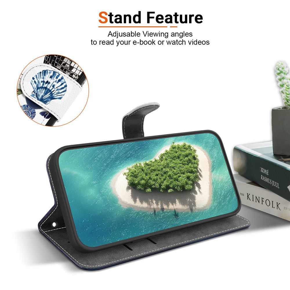 Til Samsung Galaxy A56 5G Etui Mønstertryk PU Læder Wallet Flip Stand Telefon Cover med Håndledsrem
