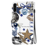 Til Samsung Galaxy A56 5G Etui Mønstertryk PU Læder Wallet Flip Stand Telefon Cover med Håndledsrem