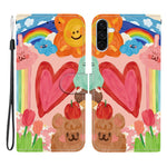 Til Samsung Galaxy A56 5G Etui Mønstertryk PU Læder Wallet Flip Stand Telefon Cover med Håndledsrem