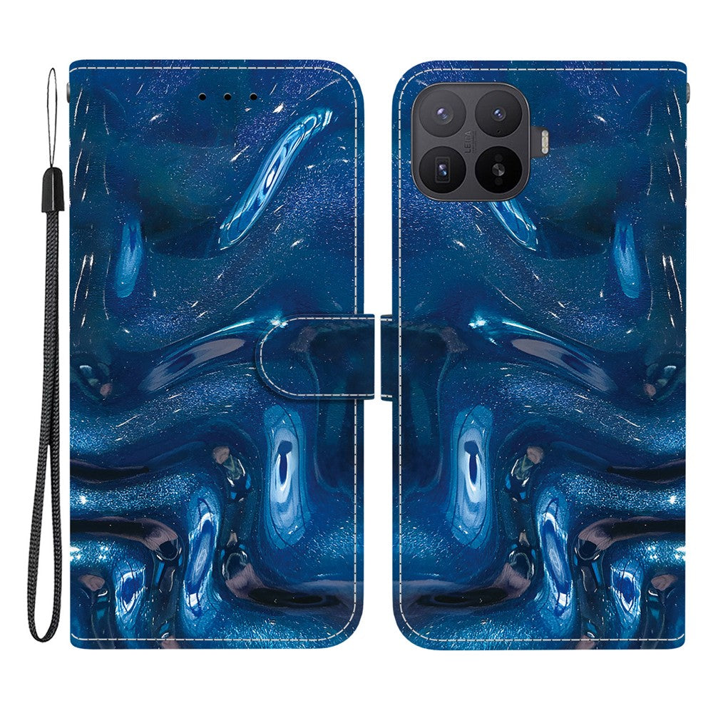 For Xiaomi 17T Pro Case Pattern Printing PU Leather Wallet Flip Stand Phone Cover with Wrist Strap