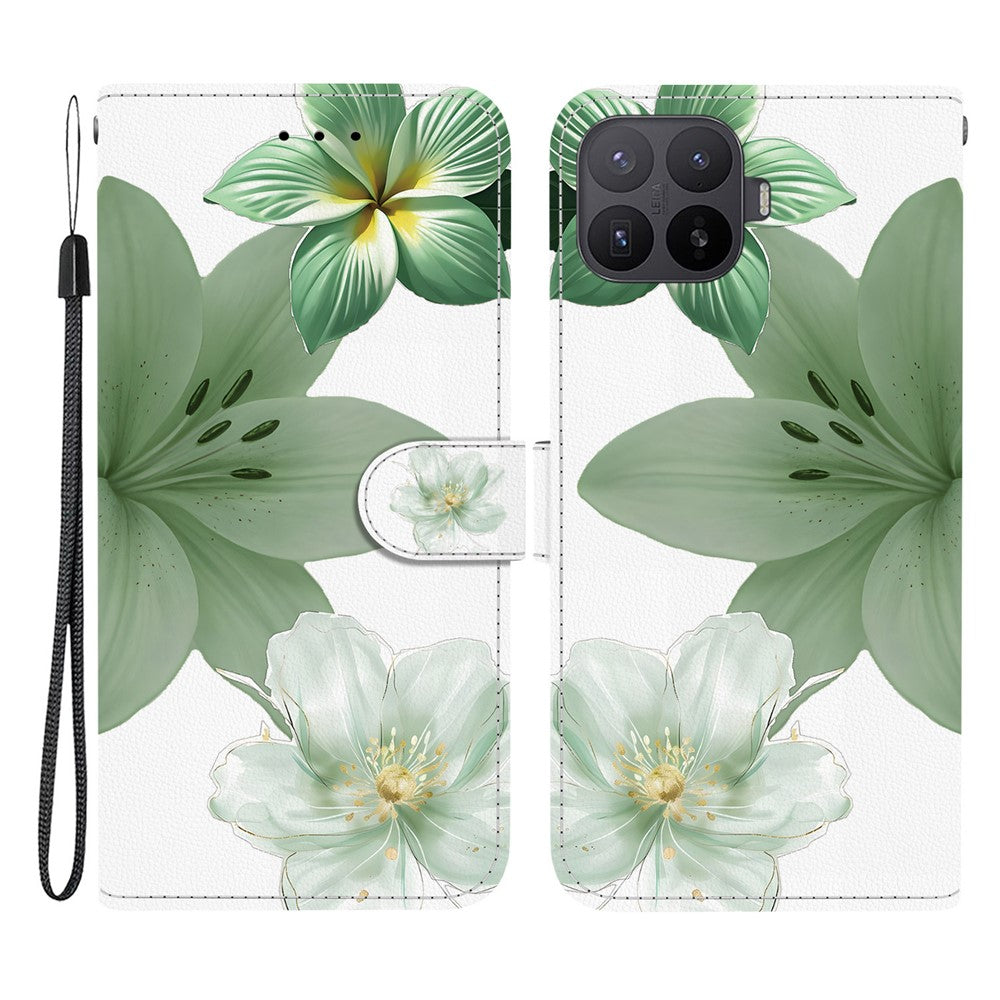 For Xiaomi 17T Pro Case Pattern Printing PU Leather Wallet Flip Stand Phone Cover with Wrist Strap