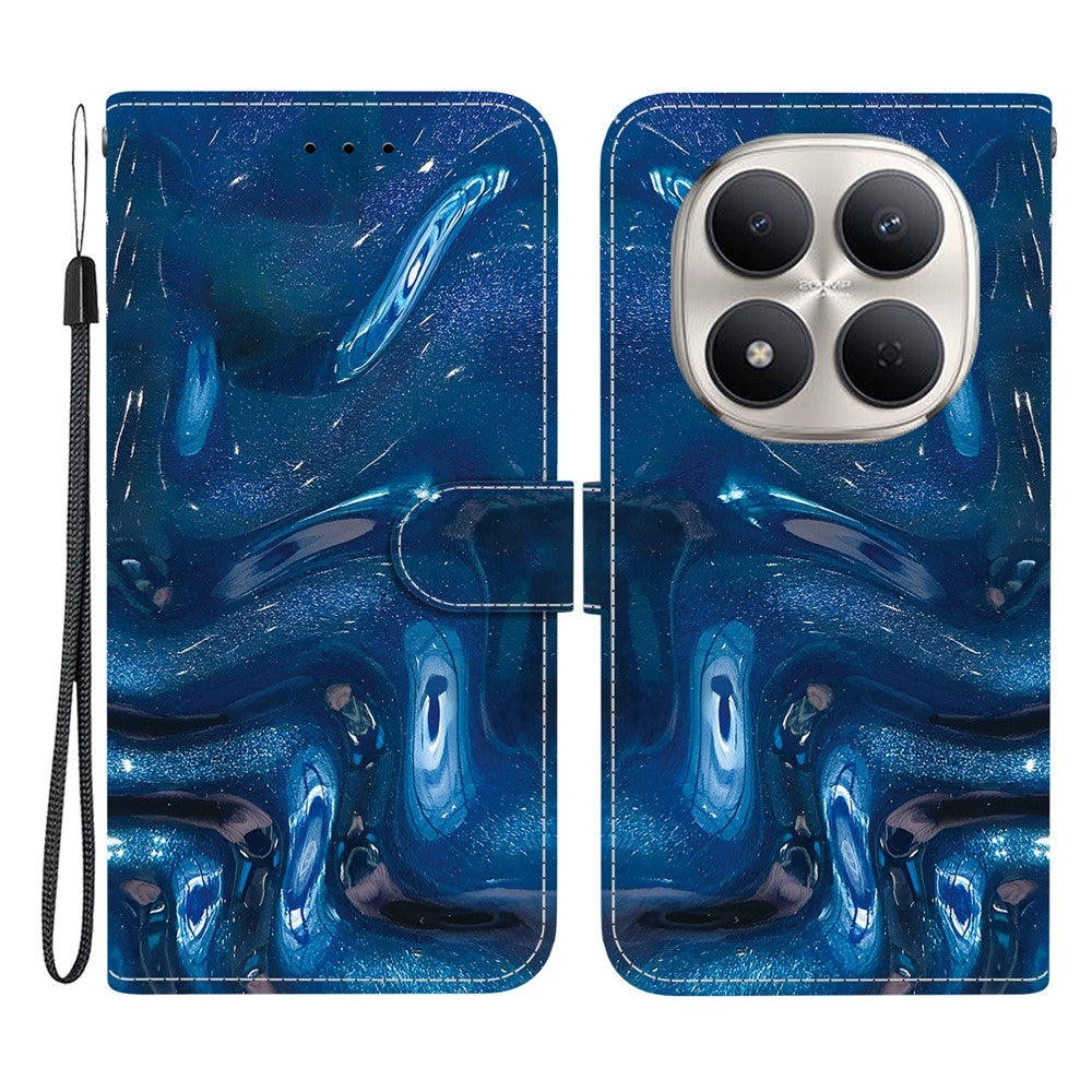 For Xiaomi Redmi Note 15 Pro 5G (Global) Case Pattern Printing PU Leather Wallet Flip Stand Phone Cover with Wrist Strap