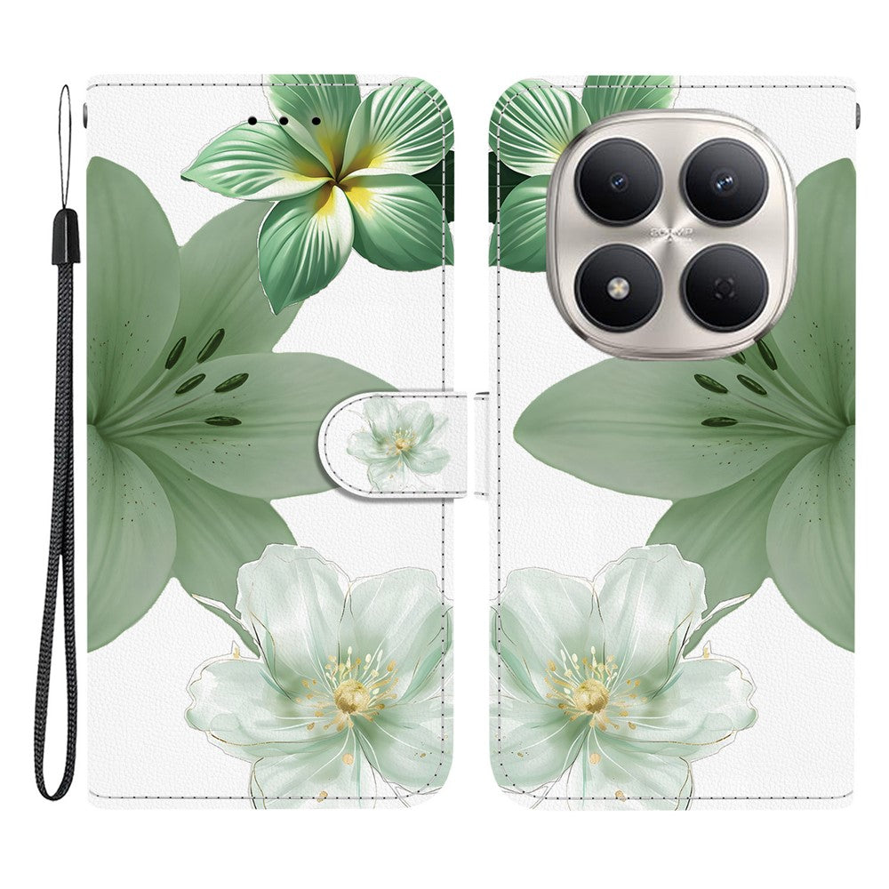 For Xiaomi Redmi Note 15 Pro 5G (Global) Case Pattern Printing PU Leather Wallet Flip Stand Phone Cover with Wrist Strap