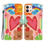 Xiaomi Redmi 15C 5G (EU) (173 mm) / 15C 4G (EU) (173 mm) etui, PU-læder med mønstertryk, tegnebogsetui med foldbart stativ og mobilcover med håndledsrem
