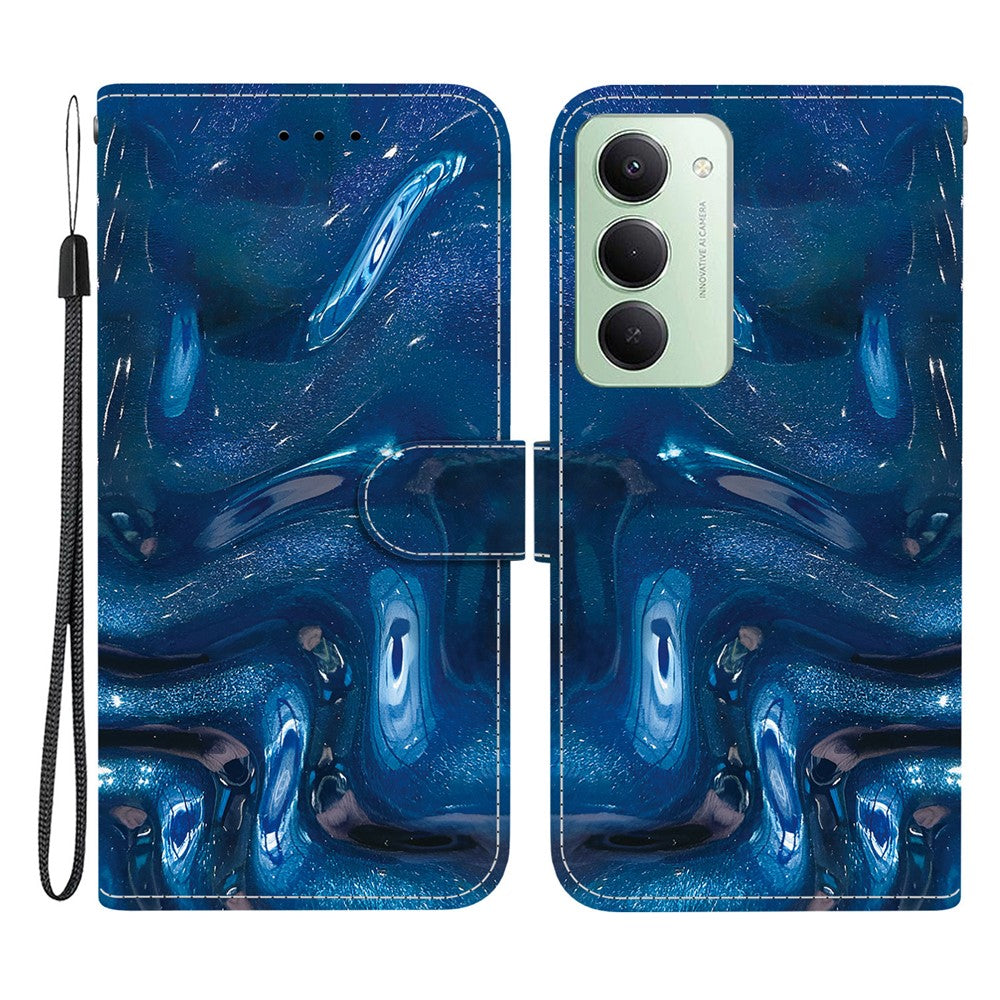For Xiaomi Redmi 15 4G (EU) (171mm) / 15 5G (EU) (171mm)Case Pattern Printing PU Leather Wallet Flip Stand Phone Cover with Wrist Strap