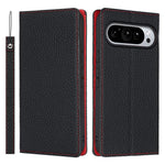 For Google Pixel 11 Pro XL Wallet Case Genuine Cow Leather Phone Cover Litchi Texture