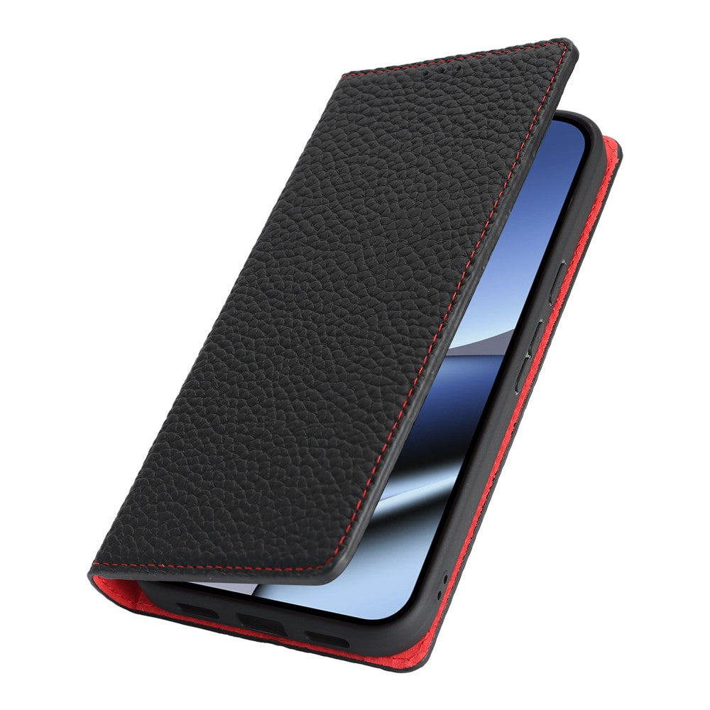 For Google Pixel 11 Pro XL Wallet Case Genuine Cow Leather Phone Cover Litchi Texture