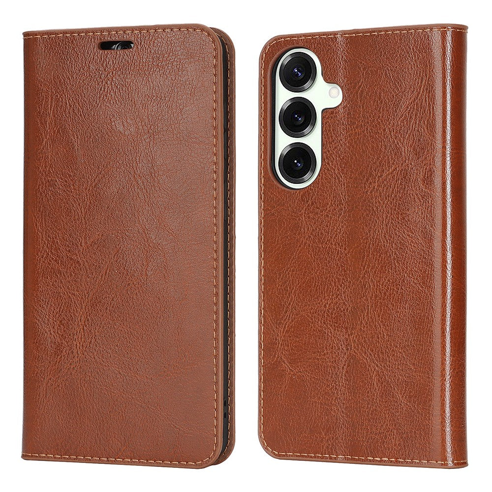 Til Samsung Galaxy S26 FE Cover i Crazy Horse Tekstur Splitlæder med Pung