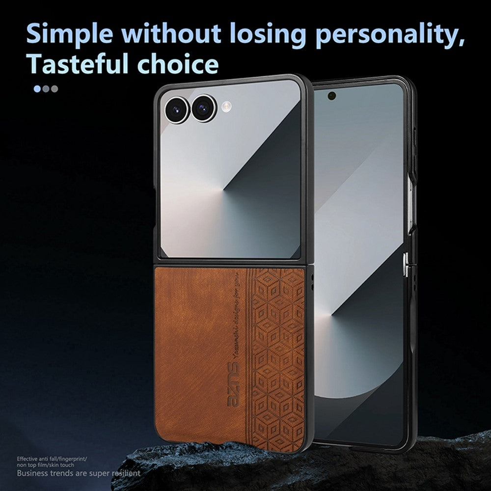 AZNS til Samsung Galaxy Z Flip8 Champion Edition etui PU-læderbeklædt TPU telefonbeskyttelsescover