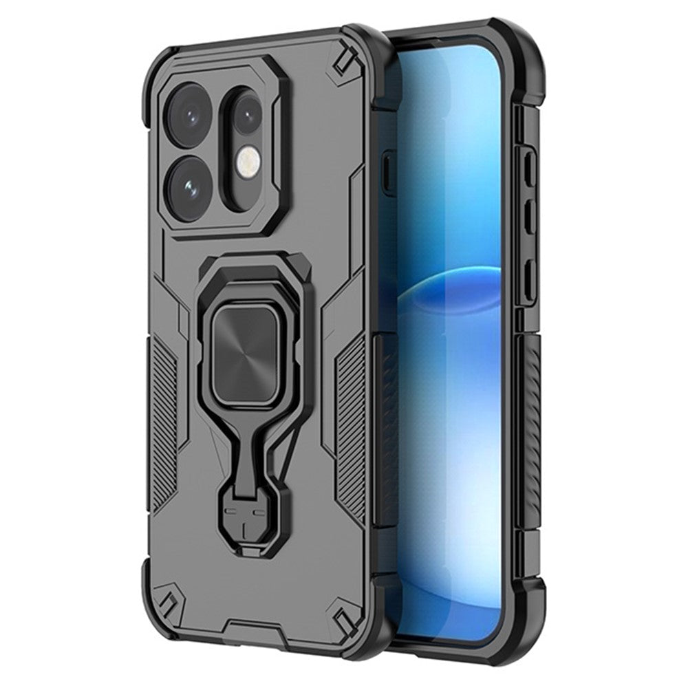 For Oppo Reno16 5G (Global) Case Rotatable Ring Kickstand PC + TPU Shockproof Phone Cover