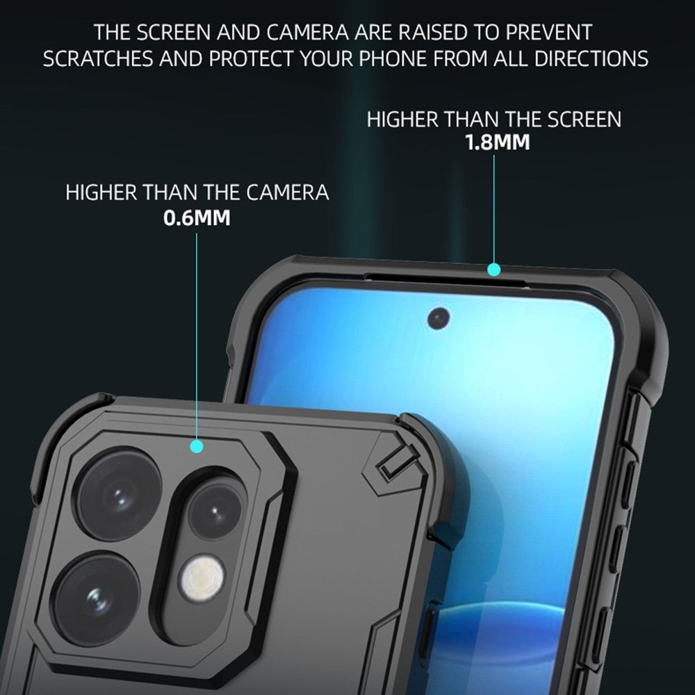 For Oppo Reno16 5G (Global) Case Rotatable Ring Kickstand PC + TPU Shockproof Phone Cover