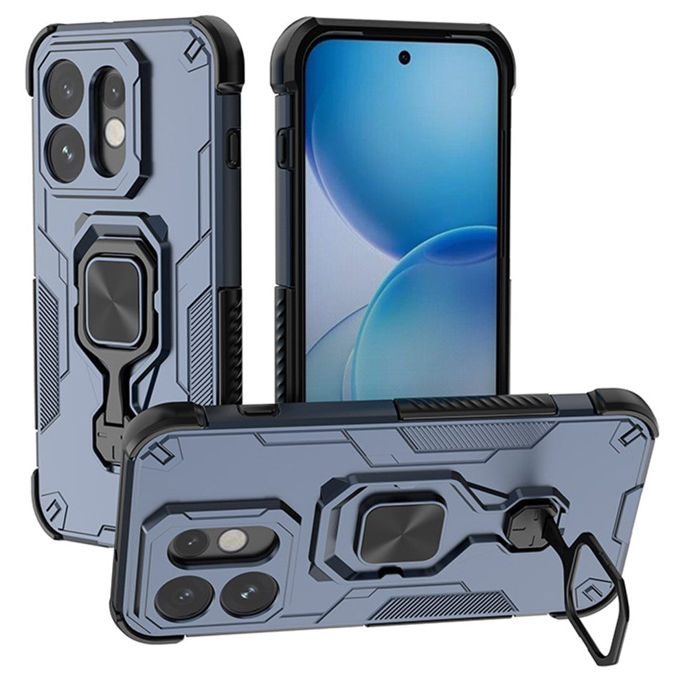For Oppo Reno16 5G (Global) Case Rotatable Ring Kickstand PC + TPU Shockproof Phone Cover