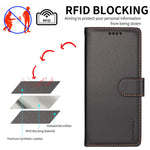 BETOPNICE 006 til iPhone 15 Pro Cover RFID Blokerende Pung Stand Læder Telefoncover med Håndrem