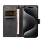 BETOPNICE 006 til iPhone 15 Pro Cover RFID Blokerende Pung Stand Læder Telefoncover med Håndrem