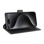 BETOPNICE 006 til iPhone 15 Pro Cover RFID Blokerende Pung Stand Læder Telefoncover med Håndrem