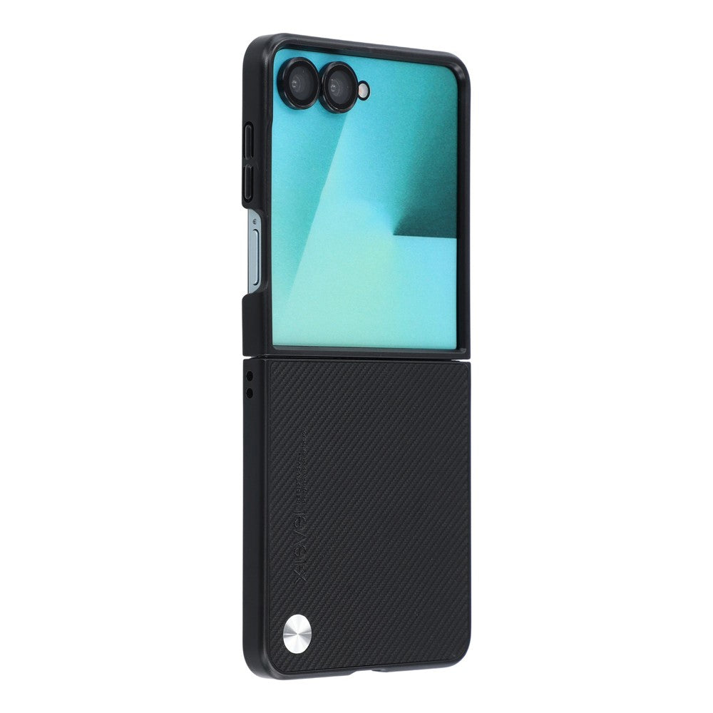 X-LEVEL Til Samsung Galaxy Z Flip8 Cover Kulfibertekstur PU Læder + PC Telefoncover