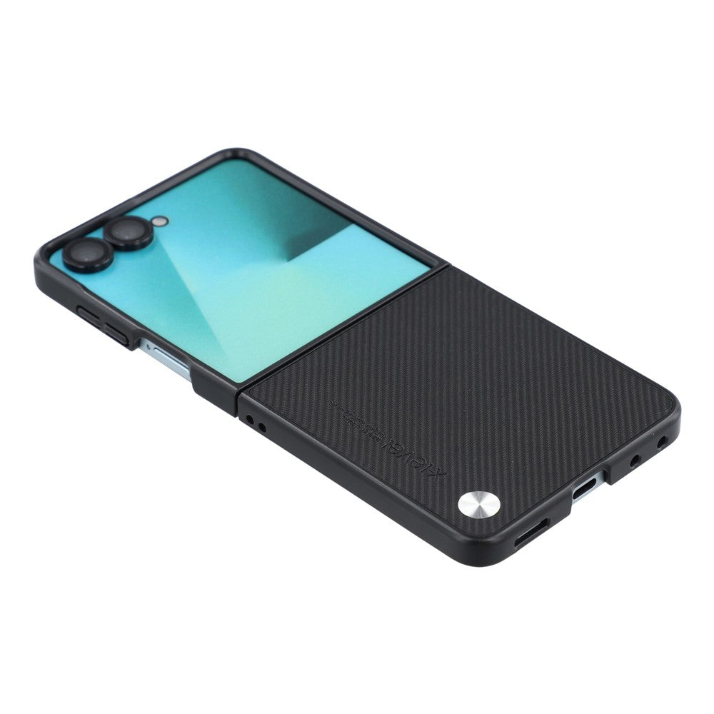 X-LEVEL Til Samsung Galaxy Z Flip8 Cover Kulfibertekstur PU Læder + PC Telefoncover