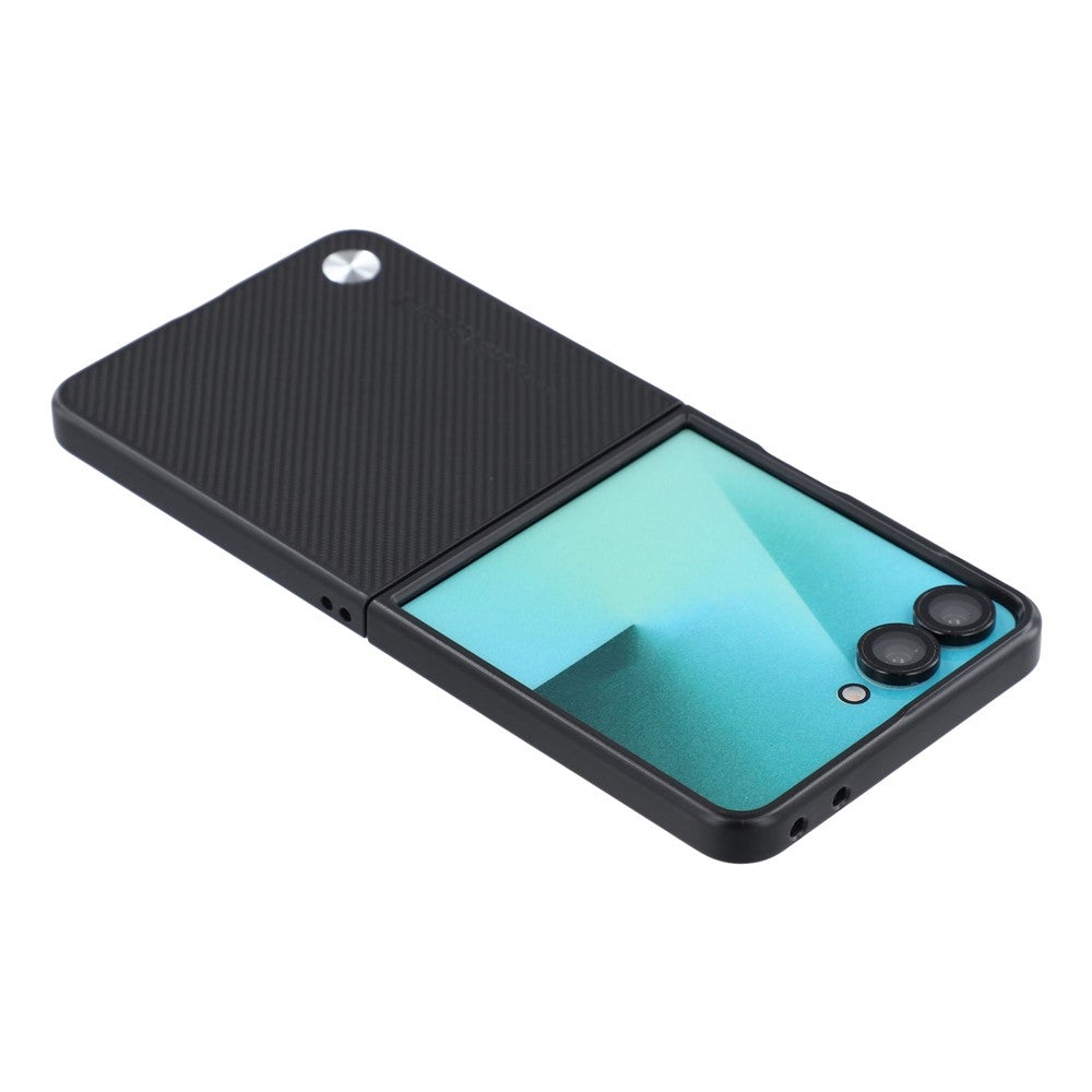 X-LEVEL Til Samsung Galaxy Z Flip8 Cover Kulfibertekstur PU Læder + PC Telefoncover