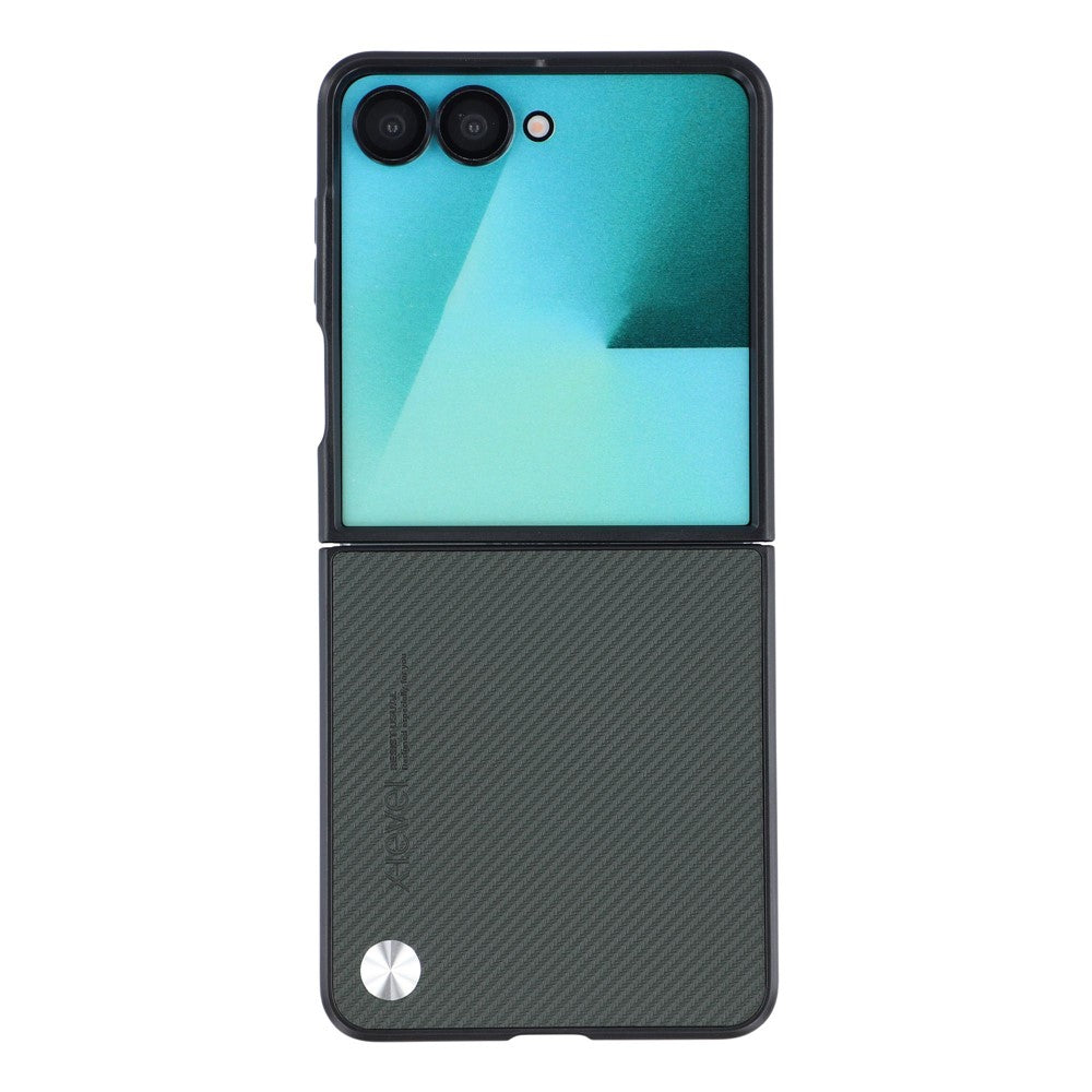 X-LEVEL Til Samsung Galaxy Z Flip8 Cover Kulfibertekstur PU Læder + PC Telefoncover