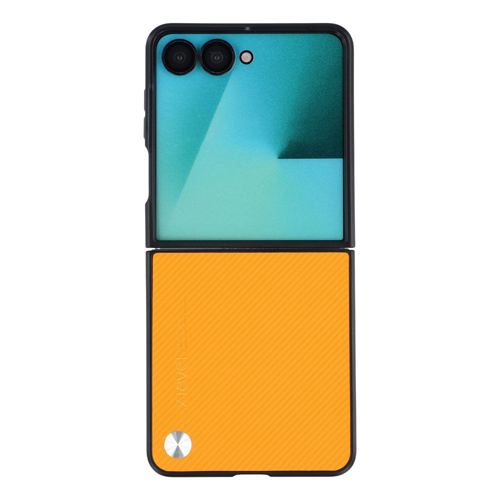 X-LEVEL Til Samsung Galaxy Z Flip8 Cover Kulfibertekstur PU Læder + PC Telefoncover