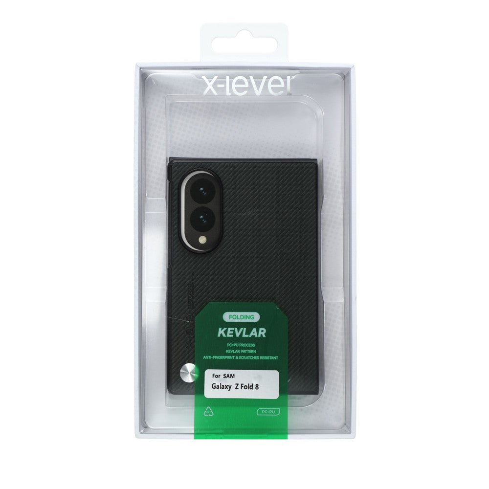 X-LEVEL For Samsung Galaxy Z Fold8 Case Carbon Fiber Texture PU Leather + PC Phone Cover