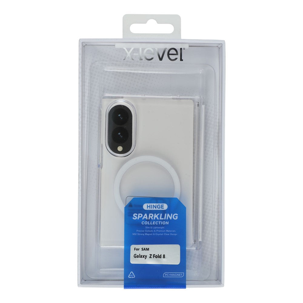 X-LEVEL for Samsung Galaxy Z Fold8 Magnetic Case Hinge Protection Crystal Clear PC Phone Cover