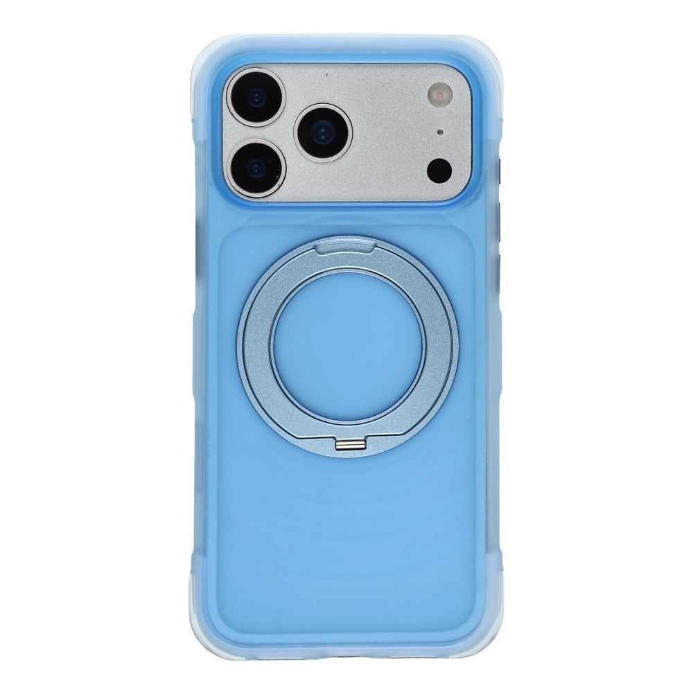 JAUCASE til iPhone 18 Pro Max / 17 Pro Max Cover Magnetisk Stander Bølgetekstur PC + TPU Airbag Hjørnebeskyttelse Telefoncover med Kameraknap
