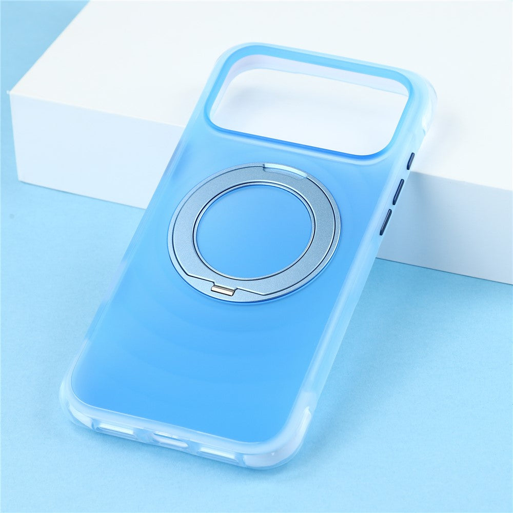 JAUCASE til iPhone 18 Pro Max / 17 Pro Max Cover Magnetisk Stander Bølgetekstur PC + TPU Airbag Hjørnebeskyttelse Telefoncover med Kameraknap