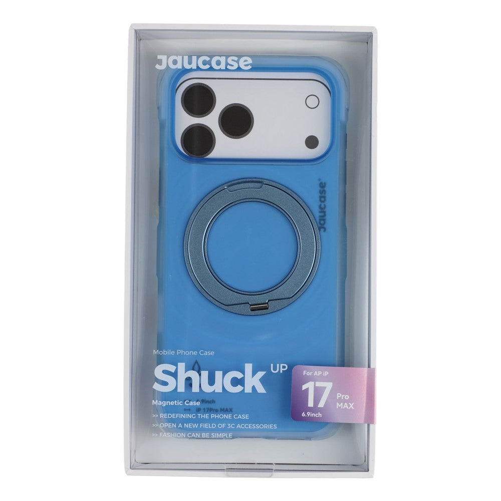 JAUCASE til iPhone 18 Pro Max / 17 Pro Max Cover Magnetisk Stander Bølgetekstur PC + TPU Airbag Hjørnebeskyttelse Telefoncover med Kameraknap
