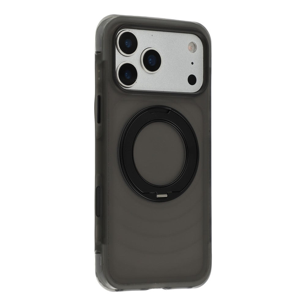 JAUCASE til iPhone 18 Pro Max / 17 Pro Max Cover Magnetisk Stander Bølgetekstur PC + TPU Airbag Hjørnebeskyttelse Telefoncover med Kameraknap