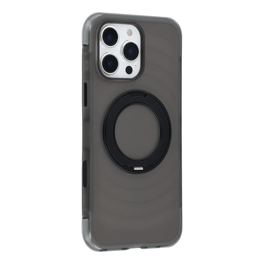 JAUCASE til iPhone 16 Pro Max cover magnetisk kickstand bølgetekstur PC + TPU airbag hjørnebeskyttelse telefoncover med kamerakontrolknap