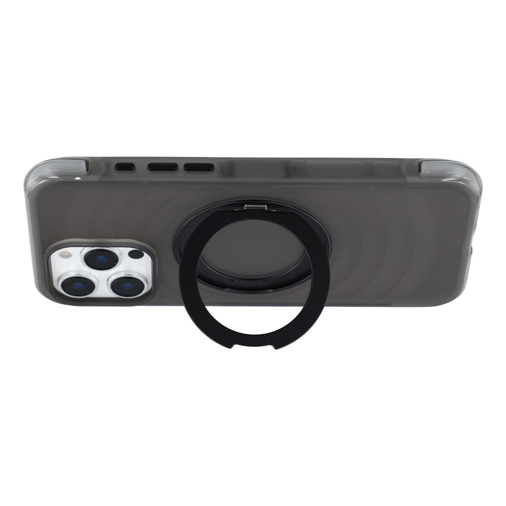 JAUCASE til iPhone 16 Pro Max cover magnetisk kickstand bølgetekstur PC + TPU airbag hjørnebeskyttelse telefoncover med kamerakontrolknap