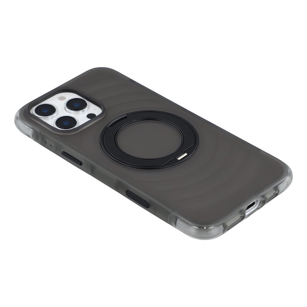 JAUCASE til iPhone 16 Pro Max cover magnetisk kickstand bølgetekstur PC + TPU airbag hjørnebeskyttelse telefoncover med kamerakontrolknap