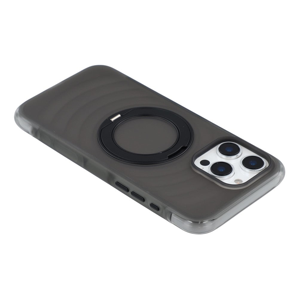 JAUCASE til iPhone 16 Pro Max cover magnetisk kickstand bølgetekstur PC + TPU airbag hjørnebeskyttelse telefoncover med kamerakontrolknap
