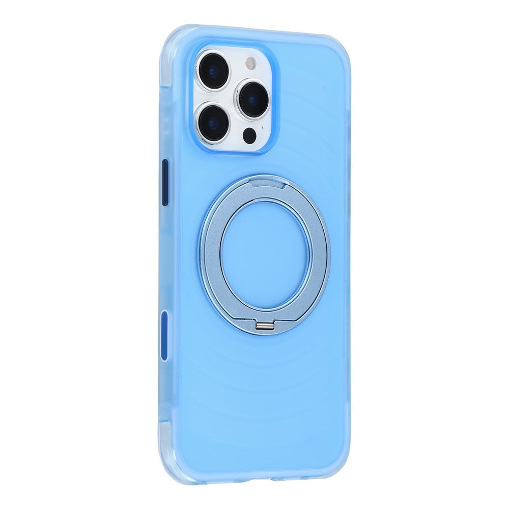JAUCASE til iPhone 16 Pro Max cover magnetisk kickstand bølgetekstur PC + TPU airbag hjørnebeskyttelse telefoncover med kamerakontrolknap