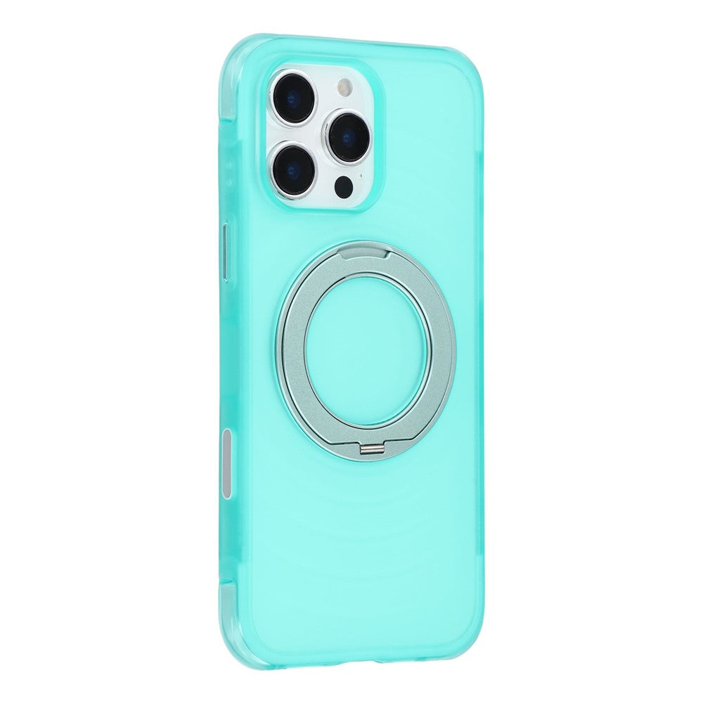 JAUCASE til iPhone 16 Pro Max cover magnetisk kickstand bølgetekstur PC + TPU airbag hjørnebeskyttelse telefoncover med kamerakontrolknap