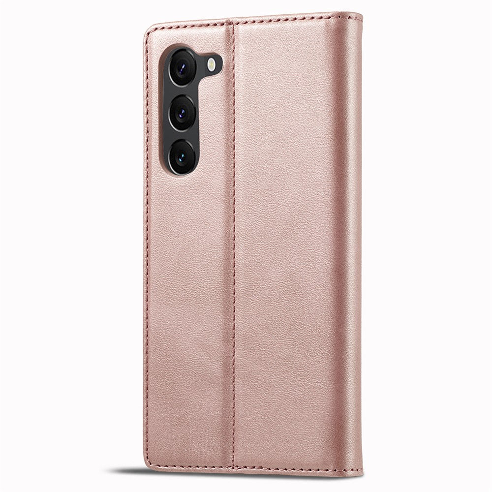 LC.IMEEKE For Samsung Galaxy S23+ Drop-proof PU Leather Folio Flip Case Wallet Stand Magnetic Auto-absorbed Cell Phone Cover
