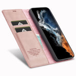 LC.IMEEKE For Samsung Galaxy S23+ Drop-proof PU Leather Folio Flip Case Wallet Stand Magnetic Auto-absorbed Cell Phone Cover