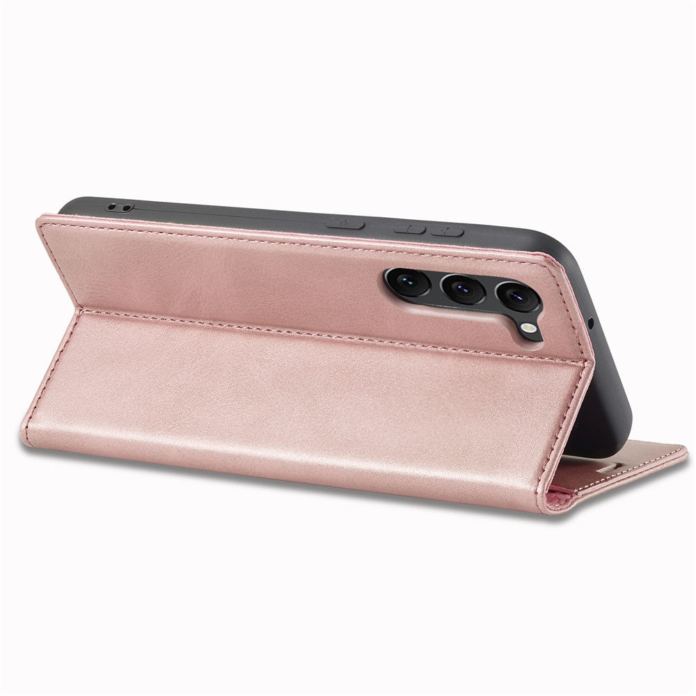 LC.IMEEKE For Samsung Galaxy S23+ Drop-proof PU Leather Folio Flip Case Wallet Stand Magnetic Auto-absorbed Cell Phone Cover
