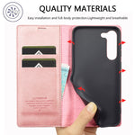 LC.IMEEKE For Samsung Galaxy S23+ Drop-proof PU Leather Folio Flip Case Wallet Stand Magnetic Auto-absorbed Cell Phone Cover