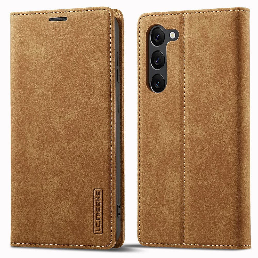 LC.IMEEKE For Samsung Galaxy S23+ Drop-proof PU Leather Folio Flip Case Wallet Stand Magnetic Auto-absorbed Cell Phone Cover